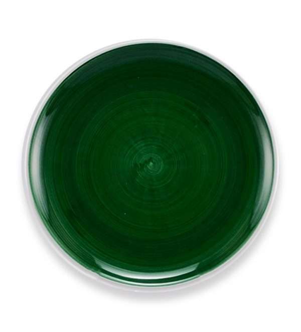 Piatto pennellato verde smeraldo 26