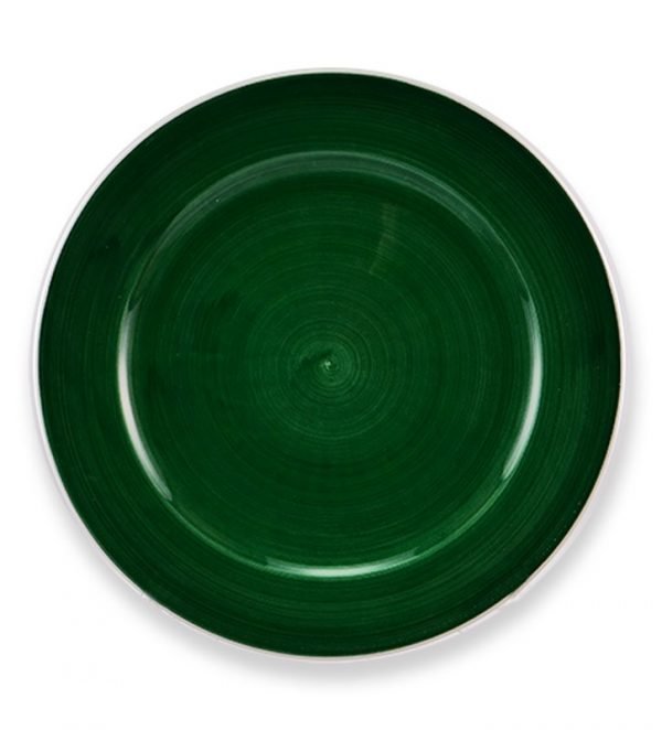 P1077020 copia 1 Sottopiatto con falda Pennellato Verde Smeraldo
