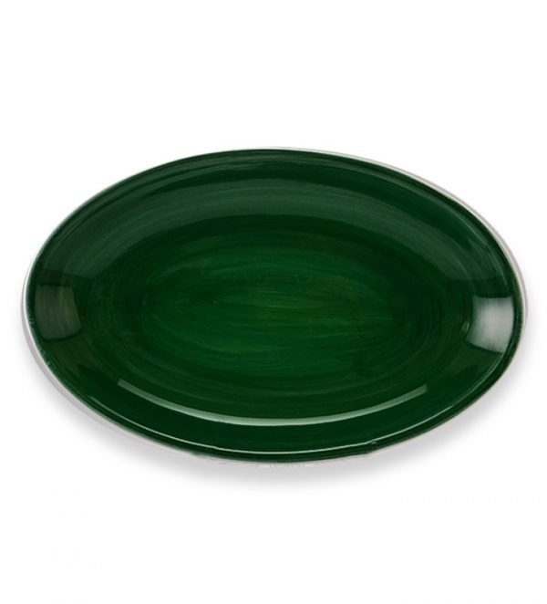 P1077157 copia Vassoio ovale Pennellato Verde Smeraldo