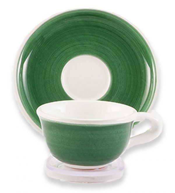P1055505 copia Tazzina Caffè + piattino Pennellato Verde Smeraldo