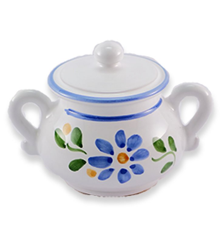 Zuccheriera In Ceramica Dipinta A Mano Gall&Zick Blu - Contenitore Per Zucchero O Spezie Con Coperchio, 12,5 Cm, Lavabile In Microonde
