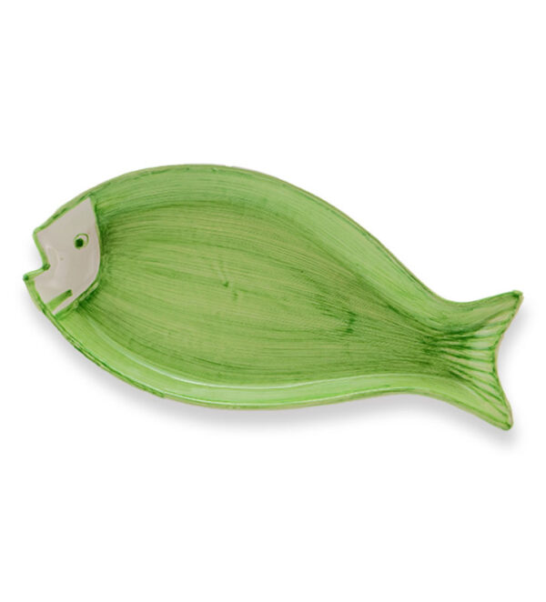 P1077119 copia Vassoio Ovale Pesce Pennellato Verde Mela