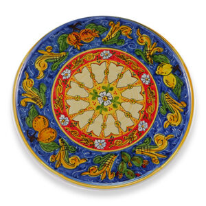 Piatto ceramica siciliana Decoro Agrumi