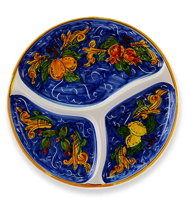 Antipastiera ceramica siciliana Decoro Agrumi